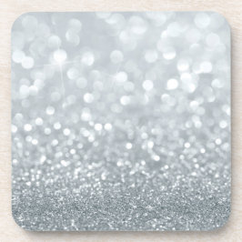 White Silver Glitzer Bokeh Glam Trendy Sparkle Getränkeuntersetzer