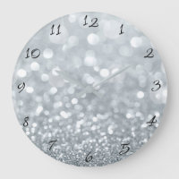 White Silver Glitzer Bokeh Glam Trendy Sparkle