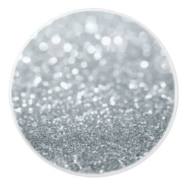 White Silver Glitzer Bokeh Glam Trendy Sparkle Keramikknauf