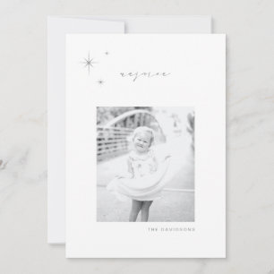 White & Silver Radiant Rejoycard Feiertagskarte