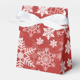 White Silver Snowflake Muster auf Red Christmas Geschenkschachtel