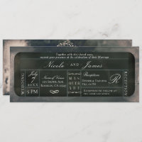White Silver Sparkle Glitzer VIP Ticket Wedding