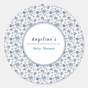 White Silver Weihnachten Runder Aufkleber