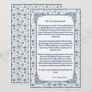 White Silver Weihnachts-Familie Newsletter Ihr Tex Briefpapier