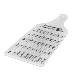 White Simple Measurement Conversion Kitchart Schneidebrett