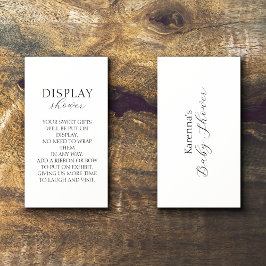 White Simple Minimalistisch Baby Shower Dusche Begleitkarte