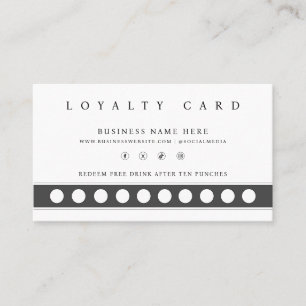 White Simple Minimalistisch Punch Style Rewards Pr Treuekarte