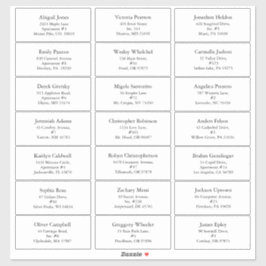 White Simple Modern Christmas Guest Address Aufkleber