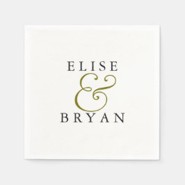 White Simple Modern Elegante Wedding Napkin Serviette