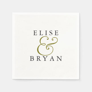 White Simple Modern Elegante Wedding Napkin Serviette
