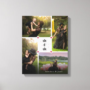 White Simple Personalisiert Liebe You Collage Foto Leinwanddruck