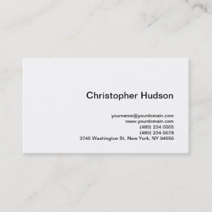 White Simple Schlicht Business Card Visitenkarte