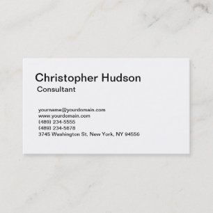 White Simple Schlicht Consultant Business Card Visitenkarte
