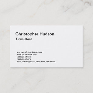 White Simple Schlicht Consultant Business Card Visitenkarte