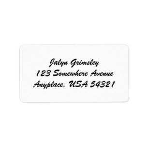 White Simple Schlicht Curry Address Labels Adressaufkleber