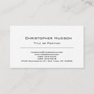 White Simple Schlicht Minimalistisch Business Card Visitenkarte