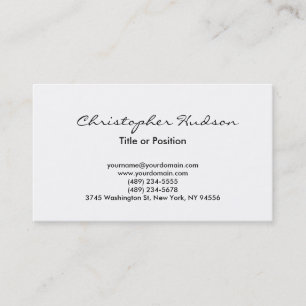 White Simple Schlicht Script Business Card Visitenkarte