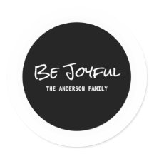 White Simple Script Be Joyful Holiday Stickers