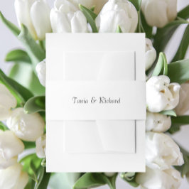 White Simple Stylish Name Wedding Einladungsbanderole