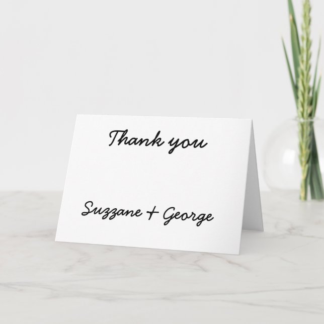 White Simple Thank You Card Dankeskarte (Vorderseite)