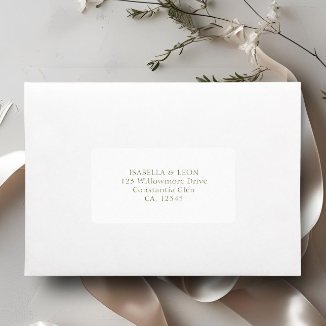 White | Simple Wedding Address Adressaufkleber (Von Creator hochgeladen)