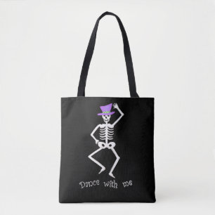White Skeletts Knochen Tanz Halloween Black