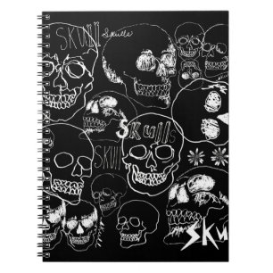 White Sketchbook Skulls Notizblock