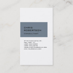 White Slate Gray Attraktive Charming Business Card Visitenkarte