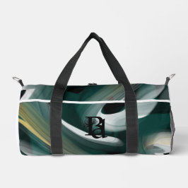 White Small Duffel Bag Trend Abstrakt Green Gold Duffle Bag