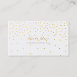 White Small Gold Foil Confetti Dos Business Card Visitenkarte