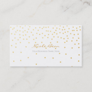 White Small Gold Foil Confetti Dos Business Card Visitenkarte