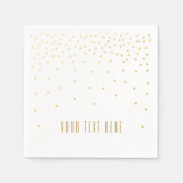 White & Small Gold Foil Confetti Wedkins Serviette