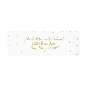 White Small Gold Foil Elegante Einladungs Labels