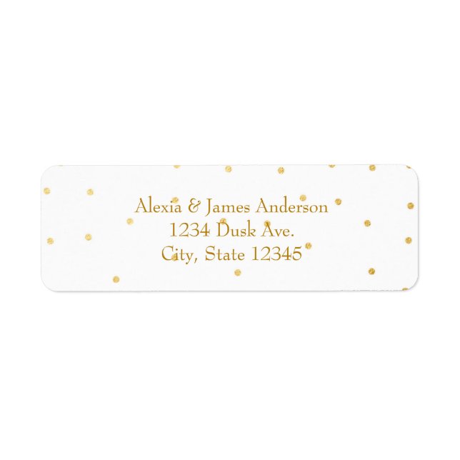 White Small Gold Foil Elegante Einladungs Labels (Vorne)