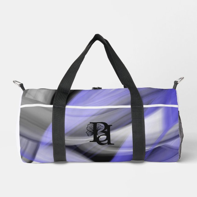White Small Gym Bag Trend Abstrakt Lavendel Violet Duffle Bag (Vorderseite)