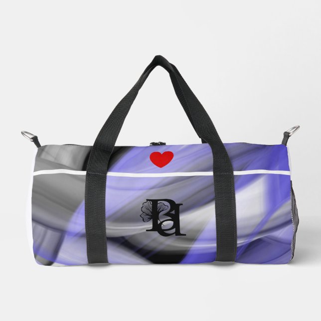 White Small Gym Bag Trend Abstrakt Lavendel Violet Duffle Bag (Vorderseite)