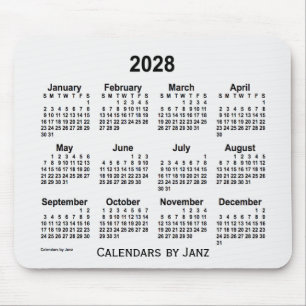 White Smoke Calendar von Janz Mouse Pad 2028 Mousepad