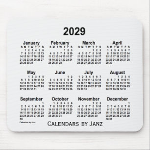White Smoke Calendar von Janz Mouse Pad 2029 Mousepad