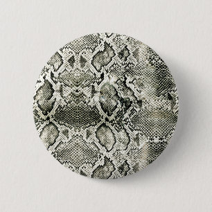 White Snake Print Button