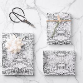 White Snake Skin Print Geschenkpapier Set