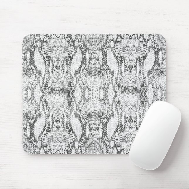 White Snake Skin Print Mousepad (Mit Mouse)