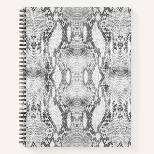 White Snake Skin Print Notizbuch