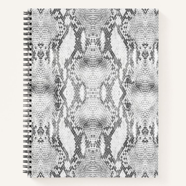 White Snake Skin Print Notizbuch (Vorderseite)
