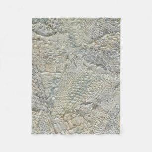 White Snake Skin Throw Blanket Fleecedecke