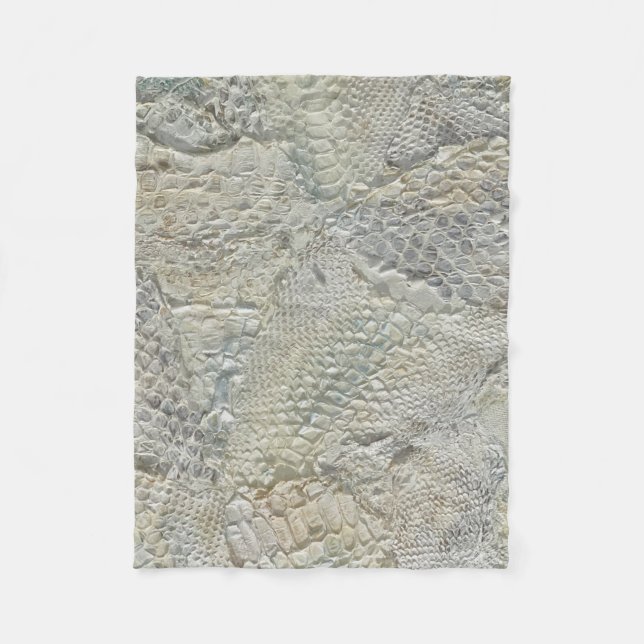 White Snake Skin Throw Blanket Fleecedecke (Vorderseite)