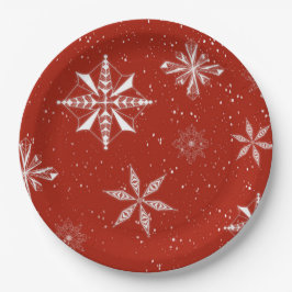 White Snow on. Red Canvas  Pappteller