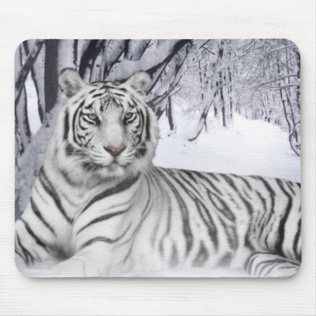 White Snow Tiger Mousepad (Vorne)