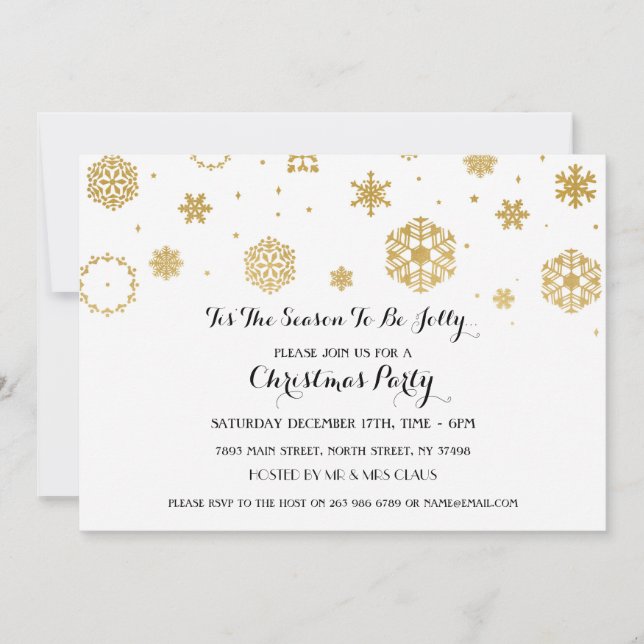 White Snow Weihnachten Party Xmas Urlaub Einladung (Vorderseite)