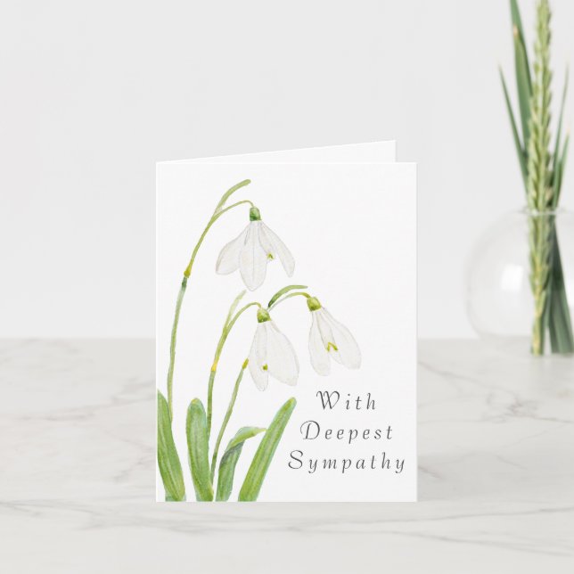 White Snowdrops Denken Sie an Ihre Sympathy Card Karte (Vorderseite)