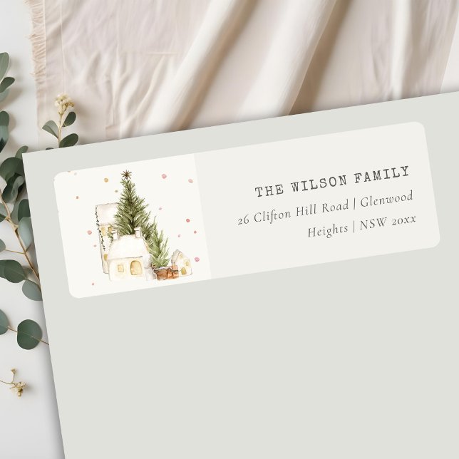 White Snowfall Tree Houses Weihnachtsadresse (Von Creator hochgeladen)